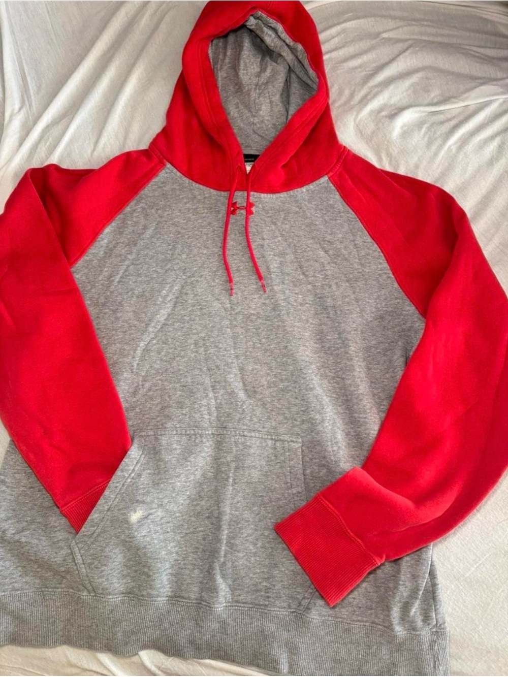 Under Armour Red and Gray Men's Hooded Pullover